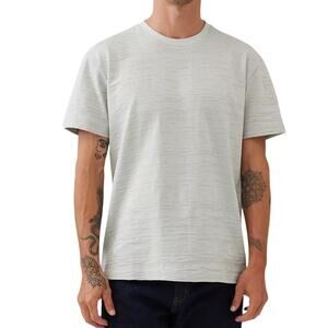 Rodd & Gunn Men's Textured Slub Cotton Crewneck Tee Stone Gray Sports Fit M